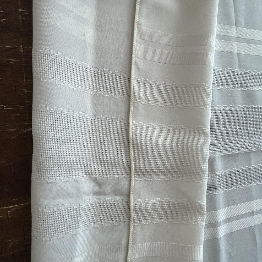 Vintage Cream Ivory Damask Stripe Tablecloth Mid-Century Rectangle 60x84 - Picture 8 of 15